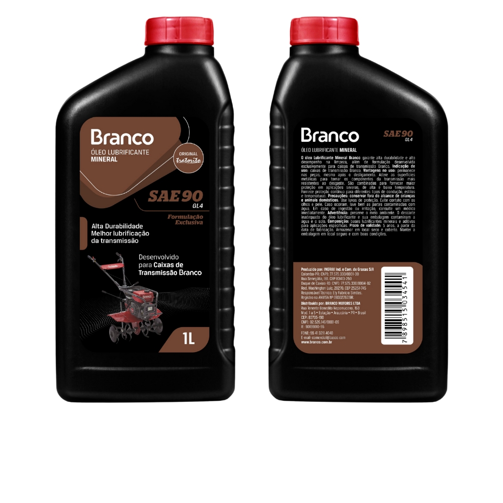 ÓLEO LUBRIFICANTE MINERAL SAE 90-GLA 1L - BRANCO