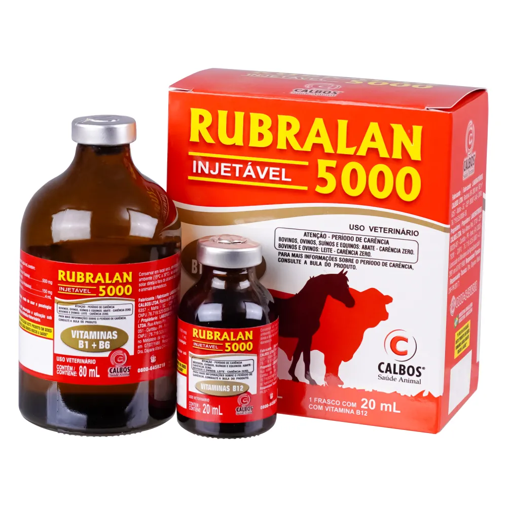 COMPLEXO VITAMÍNICO RUBRALAN 5000 INJETÁVEL 100ML - CALBOS