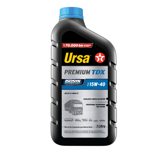 ÓLEO LUBRIFICANTE MINERAL URSA PREMIUM TDX SAE 15W40 1L - TEXACO