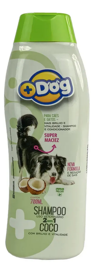 SHAMPOO PARA CÃES 2 EM 1 DE COCO 700ML - MAIS DOG