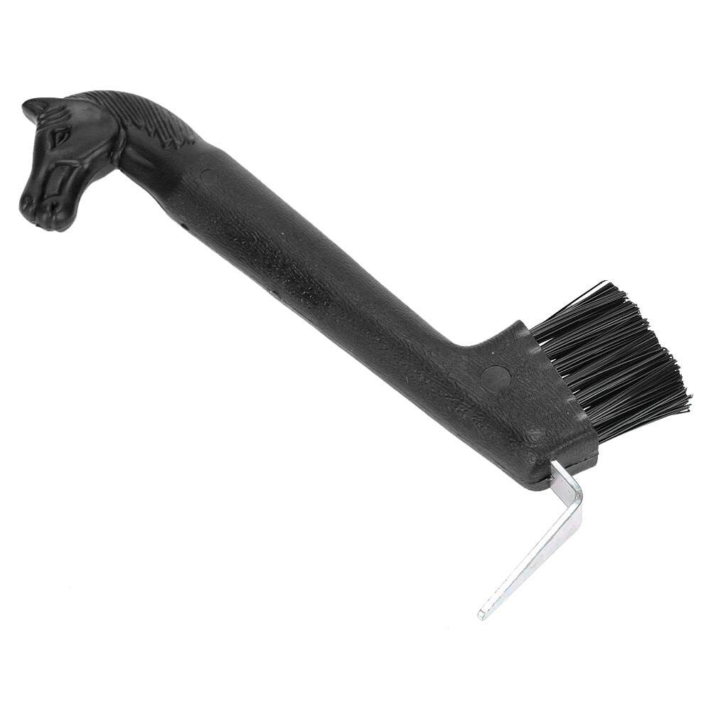 LIMPADOR DE CASCO E RANILHA COM CABEÇA DE CAVALO PRETO COM ESCOVA - KAUANA