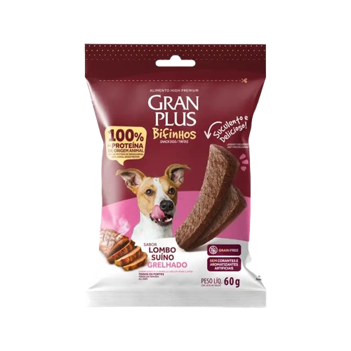 BIFINHO GRANPLUS PARA CÃES DE TODOS OS PORTES LOMBO SUÍNO GRELHADA 60G