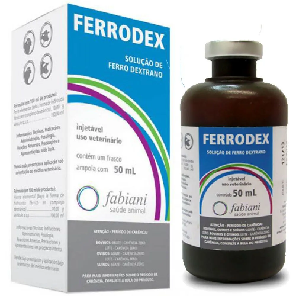 SOLUÇÃO DE FERRO DEXTRANO FERRODEX 50ML - FABIANI