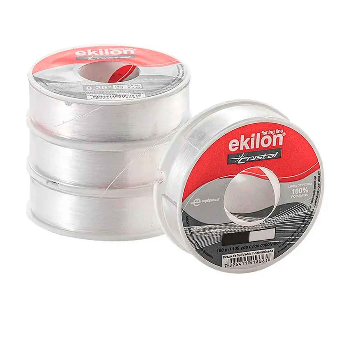 LINHA PARA PESCA CRYSTAL 0,80MM ROLO COM 100M EKILON - EQUIPESCA