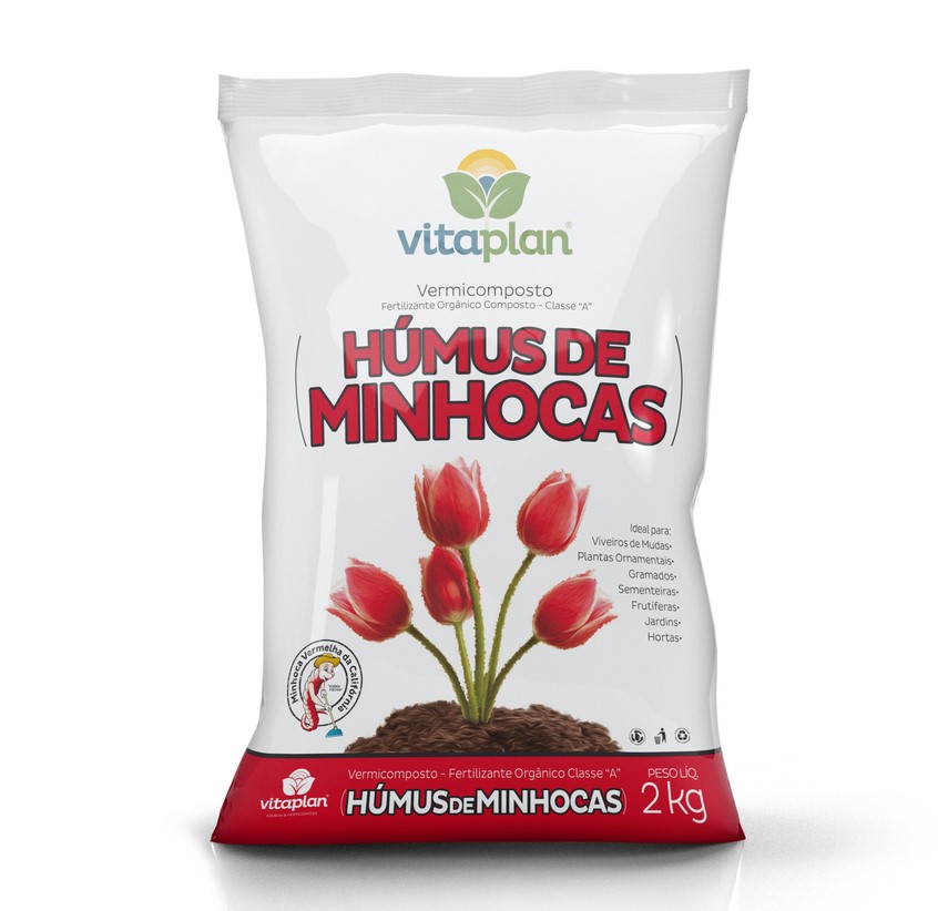 FERTILIZANTE HÚMUS DE MINHOCAS 2KG - VITAPLAN