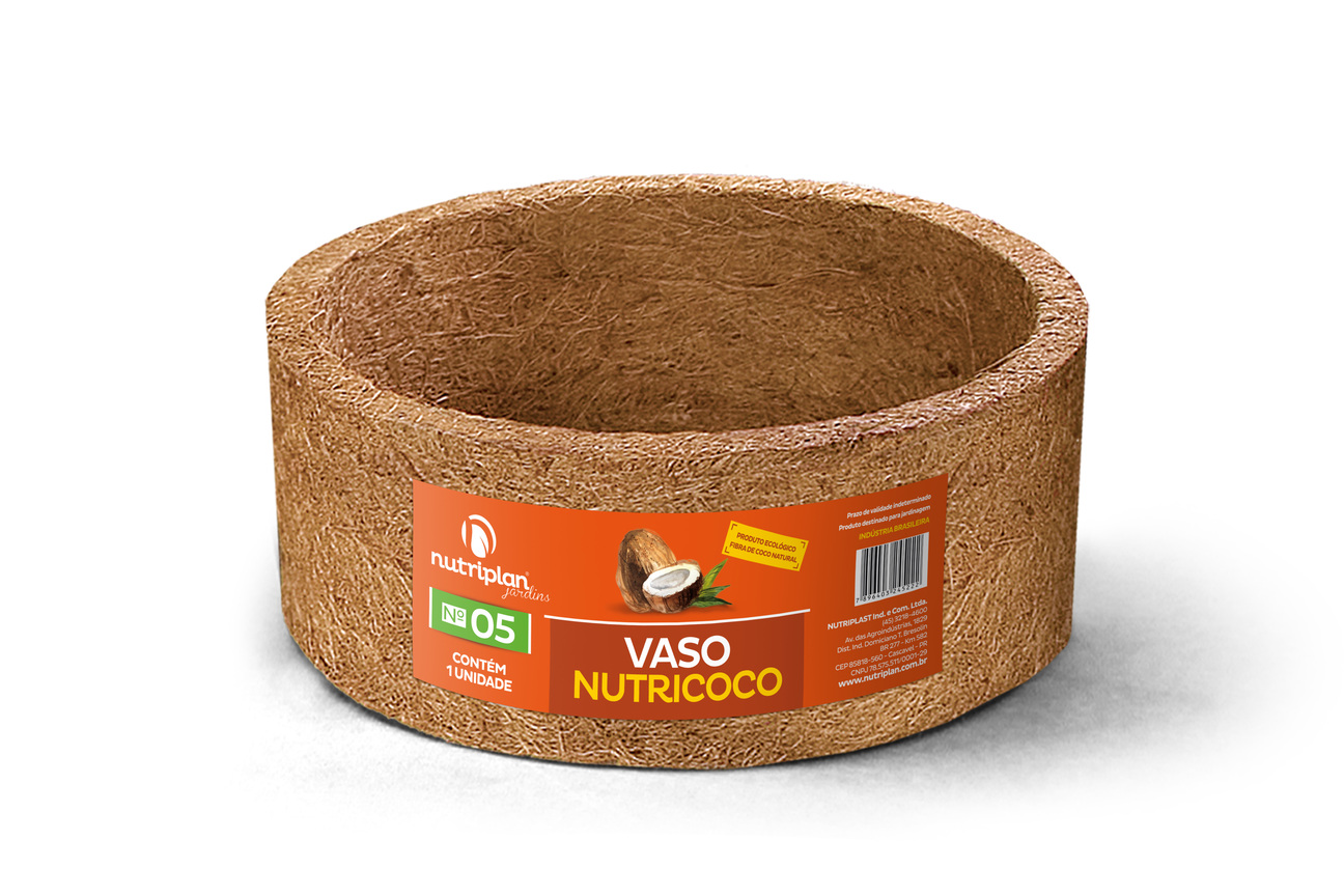 VASO FIBRA DE COCO REDONDO N°5 NUTRICOCO