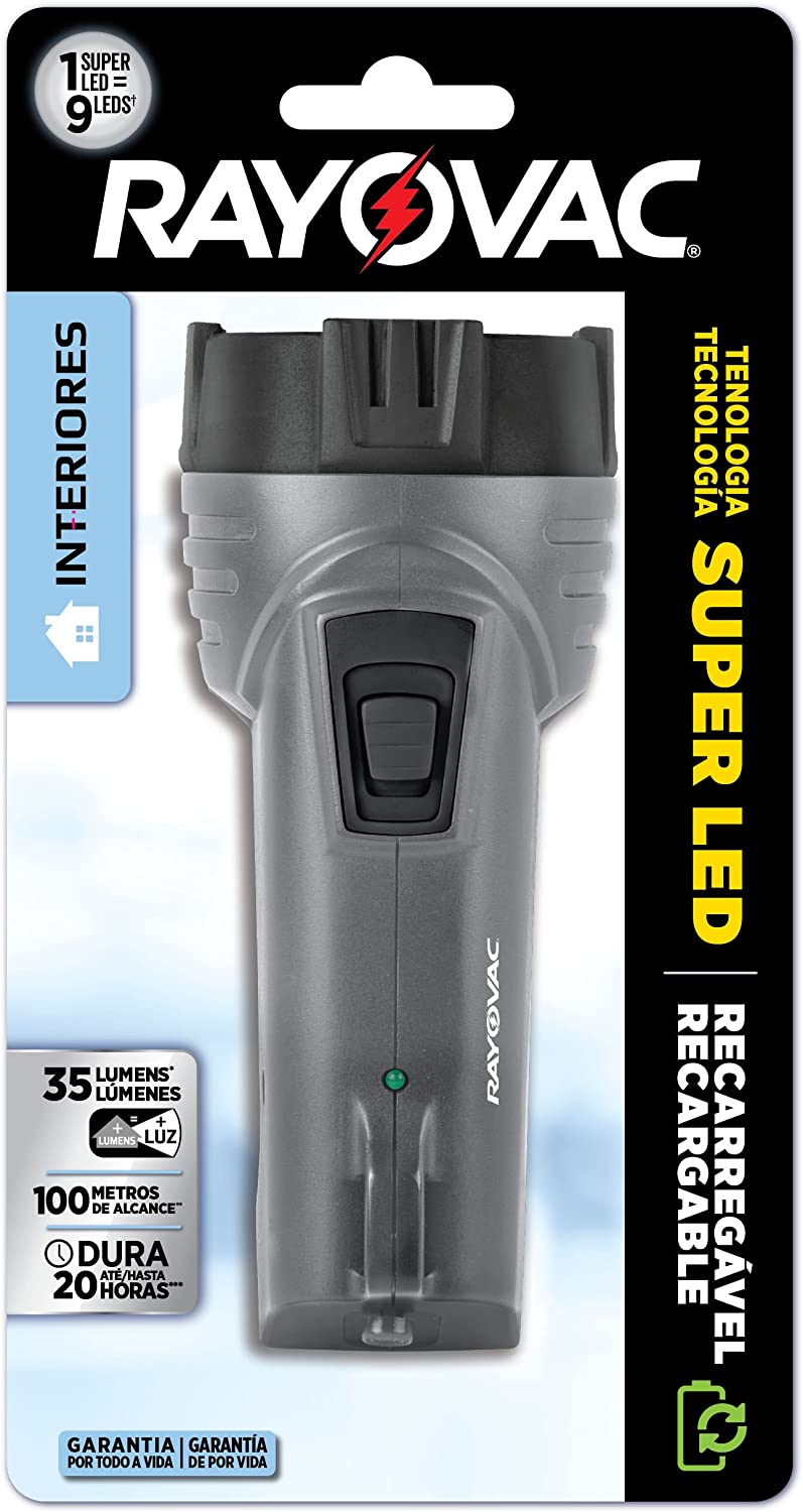 LANTERNA RECARREGÁVEL SUPER LED MNI BIVOLT - RAYOVAC