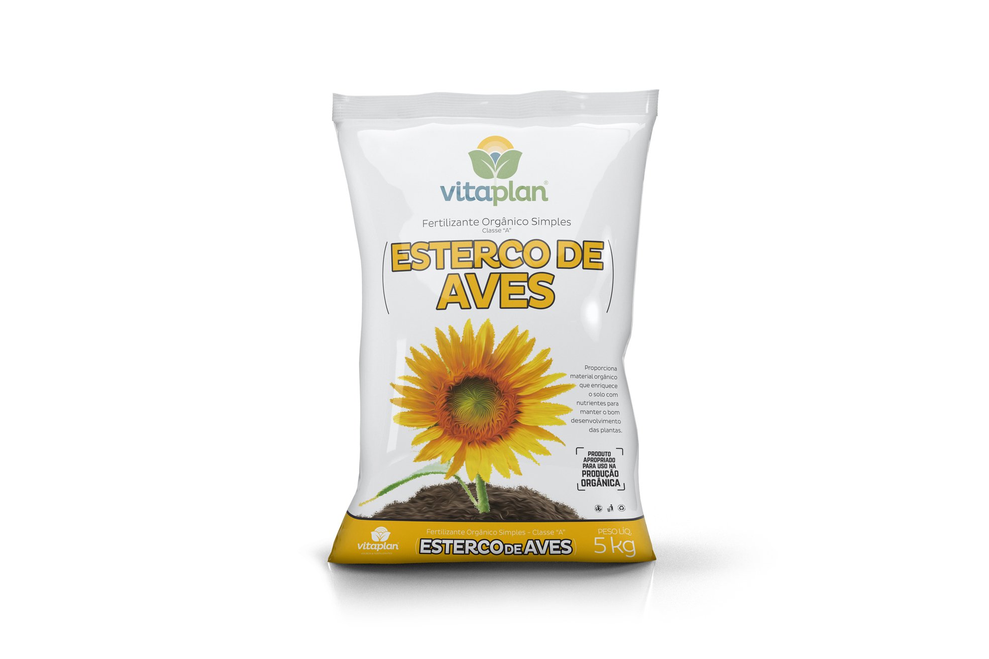 FERTILIZANTE ORGÂNICO SIMPLES ESTERCO DE AVES 5KG - VITAPLAN