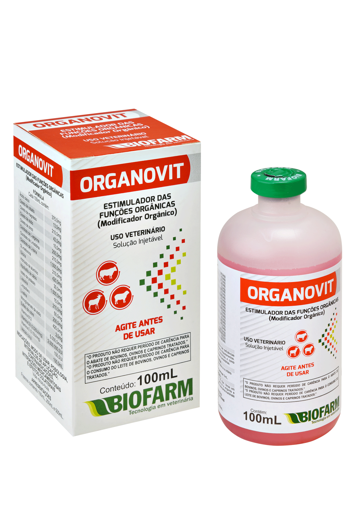 ESTIMULADOR DE FUNÇÕES ORGÂNICAS ORGANOVIT 100ML SOLUÇÃO INJETAVÉL - BIOFARM