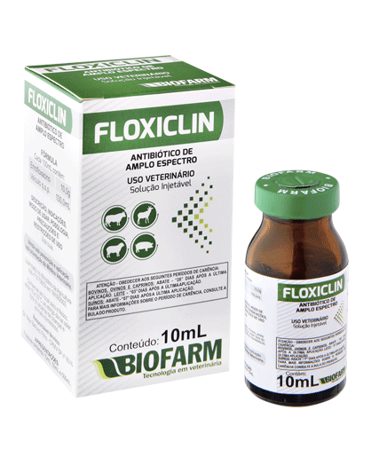 ANTIBIÓTICO DE AMPLO ESPECTRO FLOXICLIN 10ML USO INJETÁVEL - BIOFARM