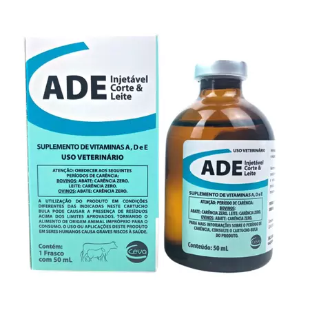 SUPLEMENTO DE VITAMINAS ADE INJETÁVEL CORTE E LEITE 50ML - CEVA