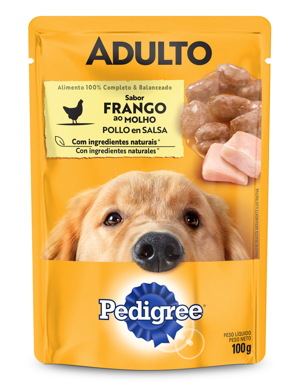 RAÇÃO ÚMIDA PEDIGREE SACHÊ FRANGO AO MOLHO PARA CÃES ADULTOS 100G