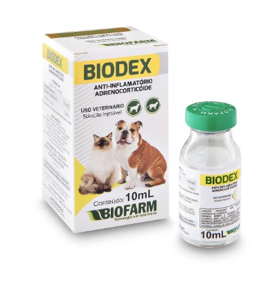 ANTIINFLAMATÓRIO ADENOCORTICÓIDE BIODEX 10ML USO INJETÁVEL PARA CÃES E GATOS - BIOFARM